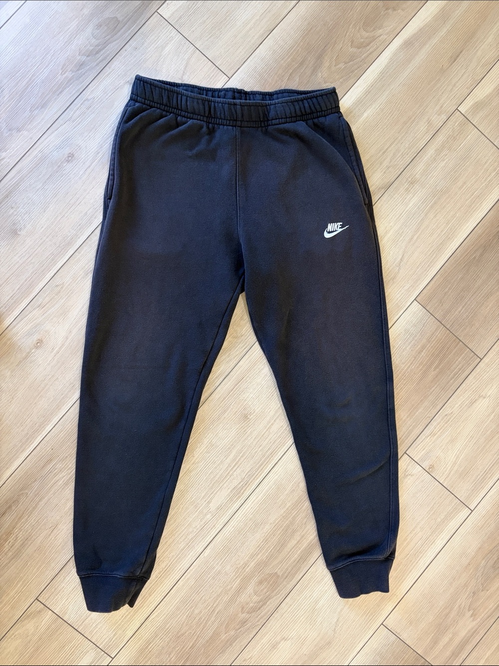 Nike Black Jogger Sweatpants with White Swoosh